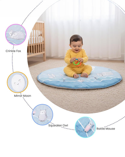 nuluv Moonlight Activity Playmat-With Mirror, Crinkle & Rattle-Soft & Breathable-2M+