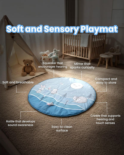 nuluv Moonlight Activity Playmat-With Mirror, Crinkle & Rattle-Soft & Breathable-2M+