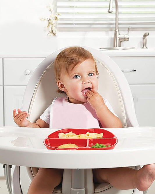 Munchkin Lil' Apple Shaped Plates-Divided Sections-BPA Free-Pack of 3-Multicolor-For Feeding Infants