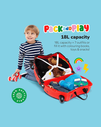 Trunki Harley Ladybug Trolley Bag-Ride on Suitcase-With 18 Litres Capacity-With Tow & Carry Strap