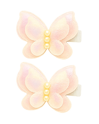 Baby Doe Pastel Pink Hair Clips-Solid-Satin-Pack of 2-For Infants