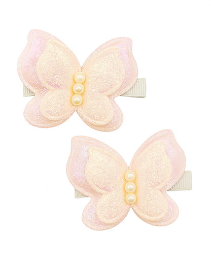 Baby Doe Pastel Pink Hair Clips-Solid-Satin-Pack of 2-For Infants