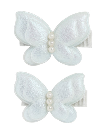 Baby Doe Light Blue Hair Clips-Solid-Satin-Pack of 2-For Infants