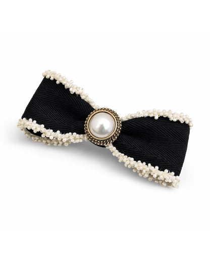 Baby Doe Black Hair Clips-Solid-Cotton-For Infants