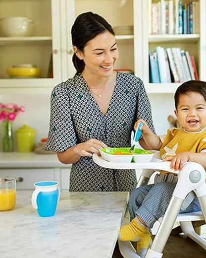 Munchkin Raise Spoon & Fork Set-Germ Protection-Easy Grip Handles-Blue-For Infants