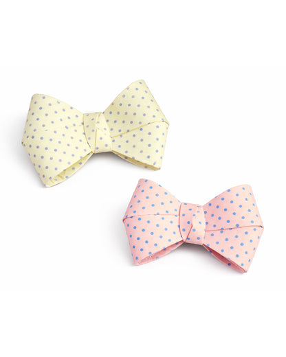 Baby Doe Pastel Pink & Cream Hair Clips-Polka Dots-Satin-Pack of 2-For Infants