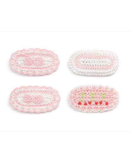 Baby Doe Peach Hair Clips-Solid-Cotton-Pack of 4-For Infants