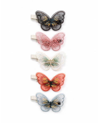 Baby Doe Multicolor Hair Clips-Solid-Ribbon-Pack  of 5-For Infants