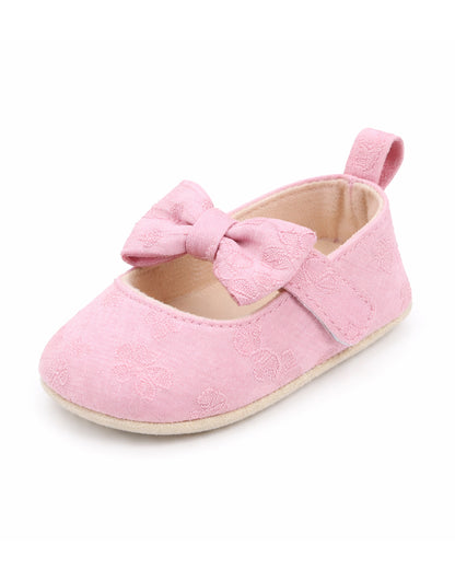 Baby Doe Peach Pink Velcro Satin Bellies-For Infants