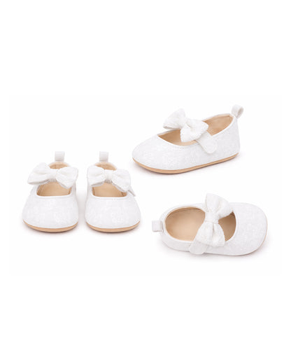 Baby Doe Off White Velcro Satin Bellies-For Infants