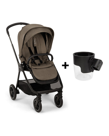 Nuna TRIV Next Baby Stroller-With Cup Holder-One Hand Fold-Includes Rain Cover & Post Adaptors-2 Years Warranty-Pram for 0 to 4Y (Upto 22Kg)-Pistachio