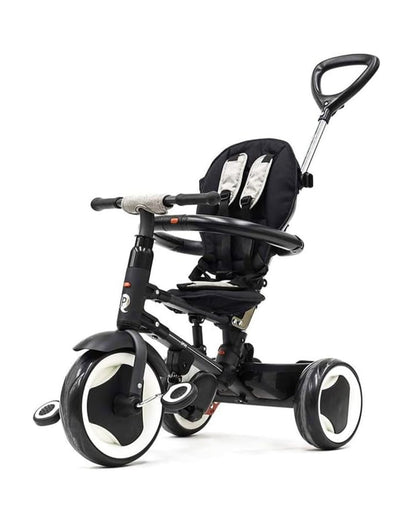 Qplay Rito Plus Trike-Compact Fold-Roll Like a Suitcase-Height Adjustable Parent Handle Bar-With Detachable Bag-For 10M to 6Y (Upto 25 Kg)-Black