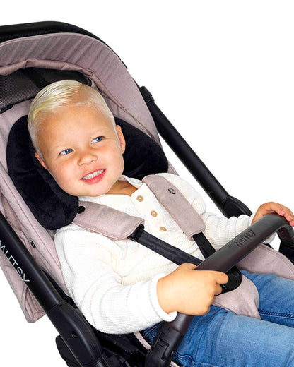 Dooky Stroller Pillow-Provides Optimal Head & Neck Support-Soft & Breathable Material-Anti Slip Bottom Keeps It Securely In Place-For 6 to 24M-Black