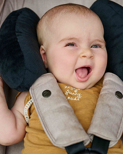 Dooky Stroller Pillow-Provides Optimal Head & Neck Support-Soft & Breathable Material-Anti Slip Bottom Keeps It Securely In Place-For 6 to 24M-Black