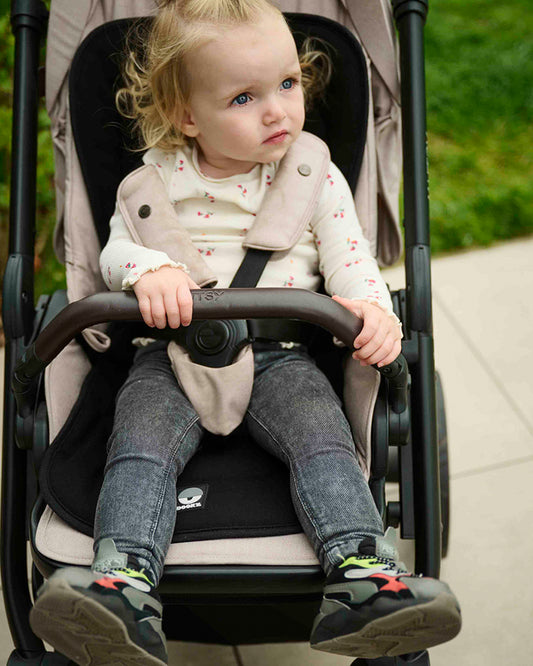 Dooky Stroller Seat Liner-Suitable For Strollers & Car Seats-Regulates Temperature (Cool In Summer & Warm In Winter)-Anti Slip Bottom Keeps It Securely In Place-Black