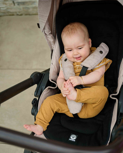 Dooky Stroller Seat Liner-Suitable For Strollers & Car Seats-Regulates Temperature (Cool In Summer & Warm In Winter)-Anti Slip Bottom Keeps It Securely In Place-Black