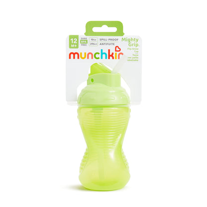 Munchkin Mighty Grip Flip Straw Sipper-296 ml-Anti Slip-Assorted Colors