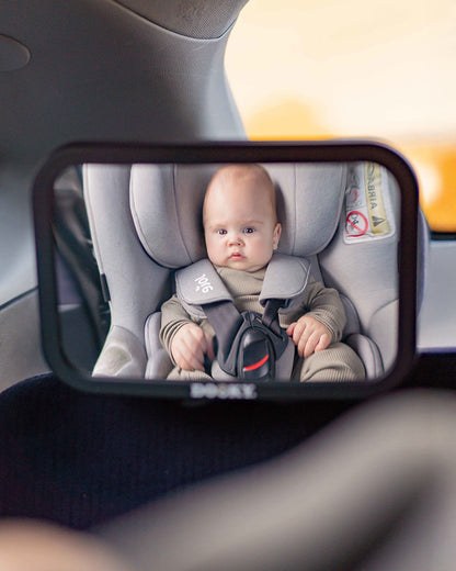 Dooky Baby Car Mirror-For Rear Facing Seat-360 Degrees Rotatable-Crash Tested Clear Convex View Car Mirror-Quick & Easy To Attach With Two Straps