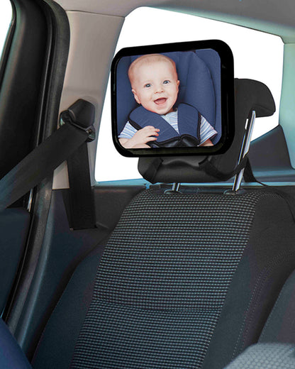Dooky Baby Car Mirror-For Rear Facing Seat-360 Degrees Rotatable-Crash Tested Clear Convex View Car Mirror-Quick & Easy To Attach With Two Straps