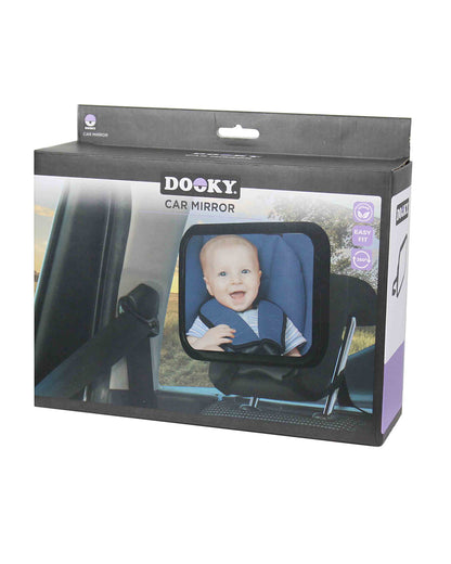 Dooky Baby Car Mirror-For Rear Facing Seat-360 Degrees Rotatable-Crash Tested Clear Convex View Car Mirror-Quick & Easy To Attach With Two Straps