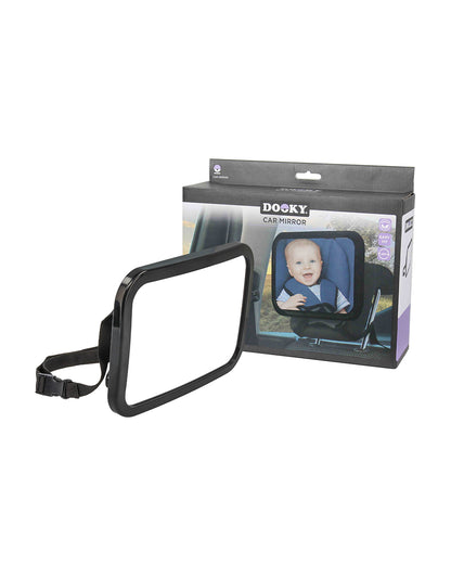 Dooky Baby Car Mirror-For Rear Facing Seat-360 Degrees Rotatable-Crash Tested Clear Convex View Car Mirror-Quick & Easy To Attach With Two Straps