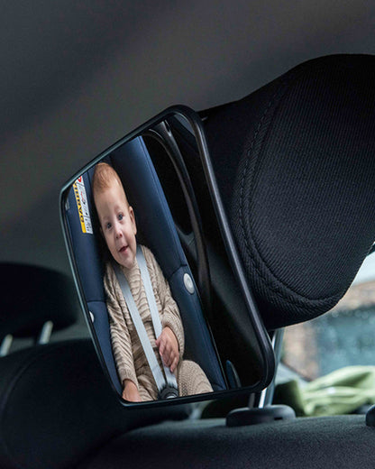 Dooky Baby Car Mirror Small-For Rear Facing Seat-360 Degrees Rotatable-Crash Tested Clear Convex View Car Mirror-Quick & Easy To Attach With Two Straps