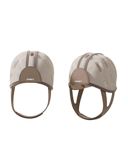 Dooky Baby Safety Helmet-With Adjustable Velcro Strap-Ventilation Holes For Added Comfort-Absorbs Impacts & Helps Prevent Bumps-For Indoor Use & Slippery Floors-For 6 to 24M-Beige