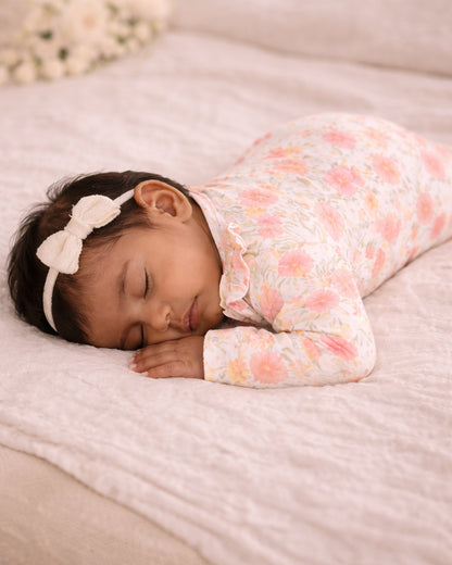 Tiny Twig Multicolor Sleepsuit-Hibiscus Print-Organic Cotton-For Infants