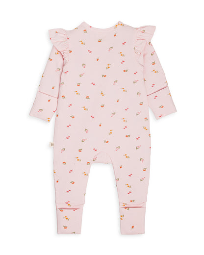 Tiny Twig Pastel Pink Sleepsuit-Printed-Organic Cotton-For Infants