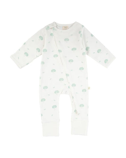 Tiny Twig White Sleepsuit-Wish Tree Print-Organic Cotton-For Infants