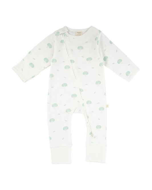 Tiny Twig White Sleepsuit-Wish Tree Print-Organic Cotton-For Infants