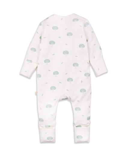 Tiny Twig White Sleepsuit-Wish Tree Print-Organic Cotton-For Infants