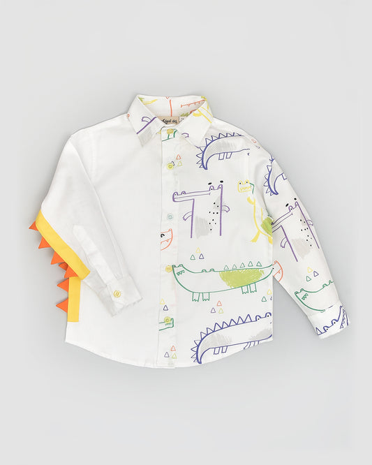 La dee da White Shirt-The Alligator-Cotton-For Infants