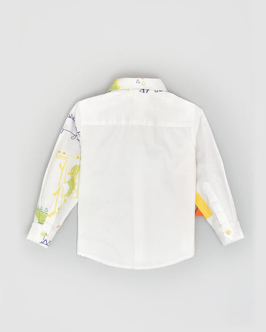 La dee da White Shirt-The Alligator-Cotton-For Infants
