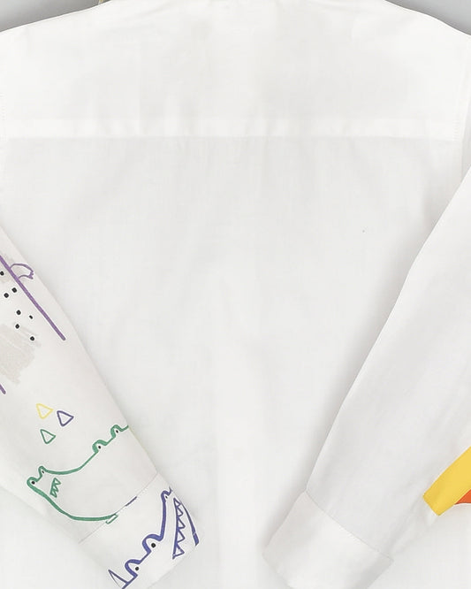 La dee da White Shirt-The Alligator-Cotton-For Infants