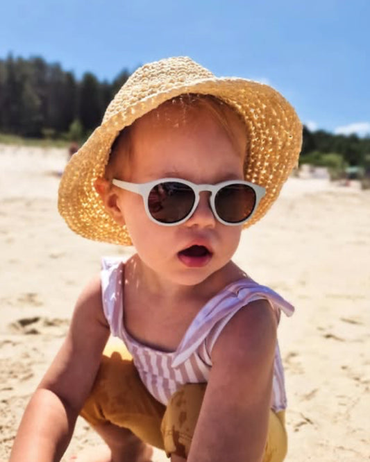 Dooky Aruba Grey Sunglasses-UV 400 Protection & Polarized Lens-Detachable Strap-For Infants