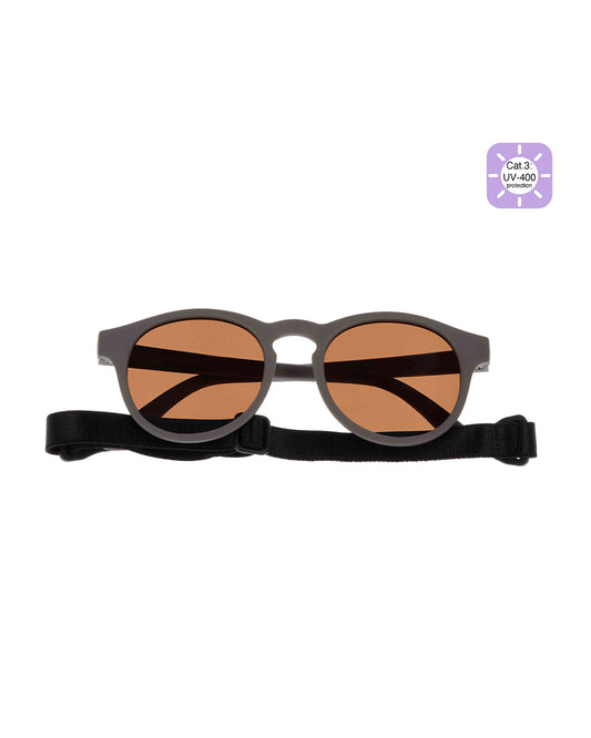 Dooky Aruba Grey Sunglasses-UV 400 Protection & Polarized Lens-Detachable Strap-For Infants