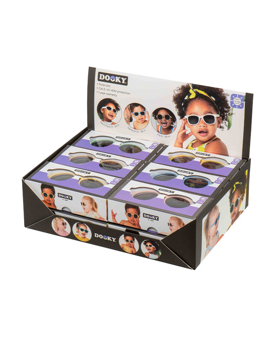 Dooky Fiji Beige Sunglasses-UV 400 Protection & Polarized Lens-Detachable Strap-For Infants