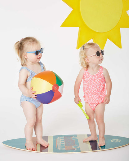 Dooky Fiji Beige Sunglasses-UV 400 Protection & Polarized Lens-Detachable Strap-For Infants