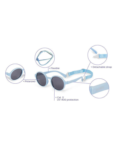 Dooky Fiji Peach Sunglasses-UV 400 Protection & Polarized Lens-Detachable Strap-For Infants
