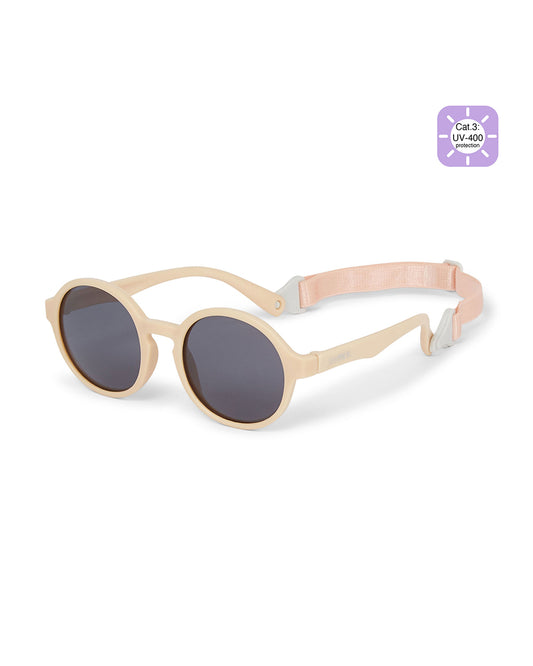 Dooky Fiji Beige Sunglasses-UV 400 Protection & Polarized Lens-Detachable Strap-For Infants