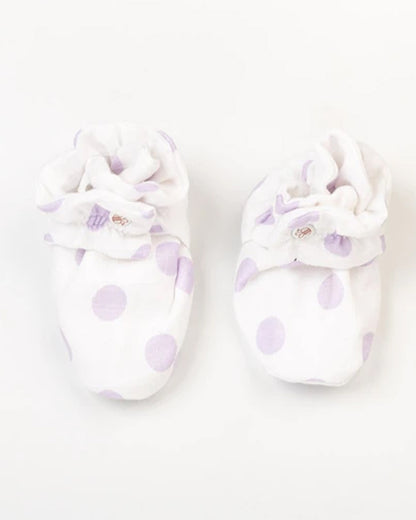 BeeLittle White Booties-Polka Dots Print-Cotton-For Infants