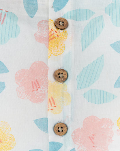 BeeLittle Pastel Pink Top & Pant Set-Floral Print-Cotton-For Infants