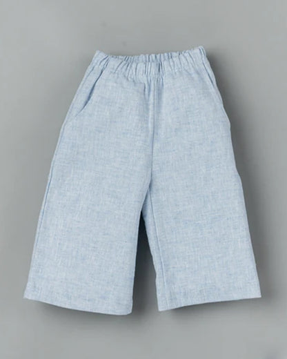 BeeLittle Light Blue Top & Pant Set-Polka Dots Print-Cotton-For Infants