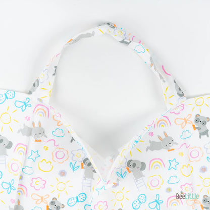 BeeLittle Nursing Cover-Rainbow Koala-Lightweight & Breathable with Adjustable Strap-Organic Cotton-For Nursing
