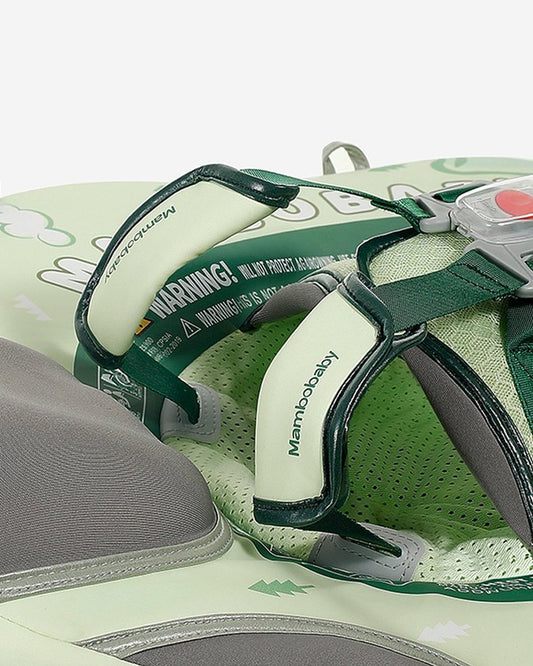Mambobaby Chest Float Swimming Tube-Air Free Foam Design with 5 Point Safety Harness & 3 Swim Modes, UPF 50+ Detachable Flat Canopy-Upto 18 kg Baby Weight-Dino-Green
