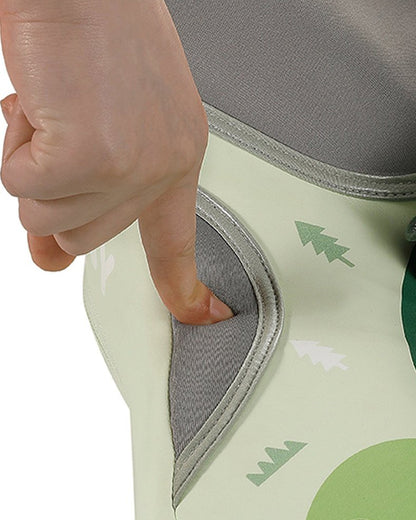 Mambobaby Chest Float Swimming Tube-Air Free Foam Design with 5 Point Safety Harness & 3 Swim Modes, UPF 50+ Detachable Flat Canopy-Upto 18 kg Baby Weight-Dino-Green