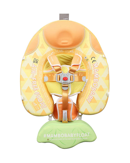 Mambobaby Chest Float Swimming Tube-Air Free Foam Design with 5 Point Safety Harness & 3 Swim Modes, UPF 50+ Detachable Flat Canopy-Upto 18 kg Baby Weight-Pineapple-Yellow