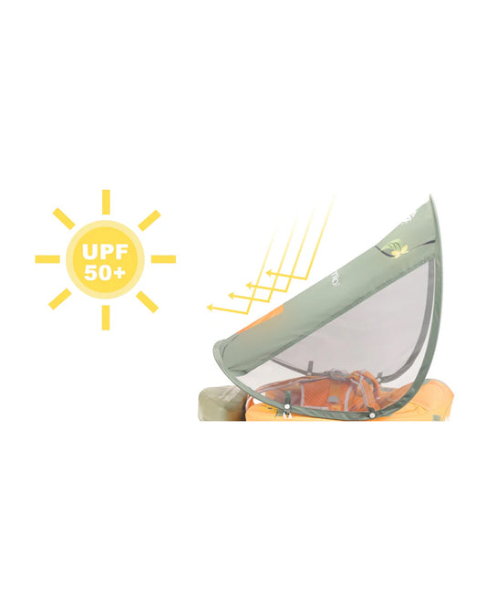 Mambobaby Chest Float Swimming Tube-Air Free Foam Design with 5 Point Safety Harness & 3 Swim Modes, UPF 50+ Detachable Flat Canopy-Upto 18 kg Baby Weight-Pumpkin-Yellow