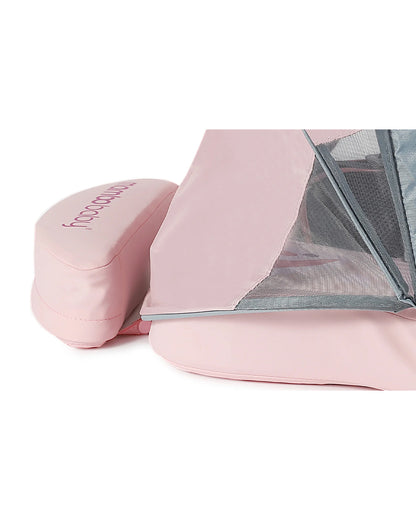 Mambobaby Chest Float Swimming Tube-Air Free Foam Design with 5 Point Safety Harness & 3 Swim Modes, UPF 50+ Detachable 3D Canopy-Upto 18 kg Baby Weight-Butterfly-Pink